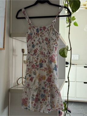 abercrombie kids White Floral Sundress with Pink Blue Yellow Flowers